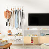 Metal Clothes Rail Rack Garment Hanging Display Stand Open Wardrobe Wheel