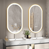 Large Gold Framed LED Bathroom Mirror Demister Vanity Mirror Shop Haircut Beauty