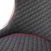 Pair of Grey Faux Leather/PU Chairs Luxury Design Padded Seat Round Back Damask