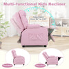 Toddler Upholstered Lounge Recliner PU Leather Armchair with Footrest-Pink