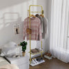 Heavy Duty Marble Coat Rack Freestanding Clothes Rail Hanger for Bedroom Hallway