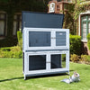 DELUXE DOUBLE DECKER RABBIT GUINEA HUTCH HUTCHES WITH LEGS 2 TIER BB-41-FG-GREY