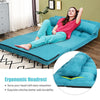 Lazy Sofa Bed Convertible Floor Couch with 6-Level Adjustable Backrest Blue