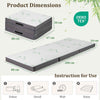 Tri Folding Foam Mattress Portable Floor Foam Mattress Topper w/ Bamboo Fiber