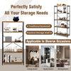 5-Tier Bookshelf Industrial Wood Bookcase Freestanding Display Rack Organizer