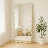 Mirror Large Full Length Wall Modern Wavy Gold Frame Leaner Mirror 180cm x 80cm