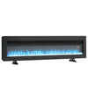 60'' Electric Fireplace Wall/Freestanding Heater - Crystals LED Flames -2 Heated