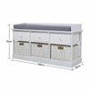 Hallway Bench Shoe Rack Entrance Storage Ottoman Cabinet Wicker Drawers Baskets