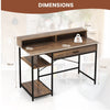 Industrial Computer Desk Home Office Writing Desk Workstation W/ Drawer& Shelves