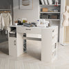 Artwork Sewing Workstation Counter Height Sewing Table With 14 Open Compartments