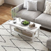 Wooden Coffee Tea Table Modern White Shelf Storage Living Room Home Furniture