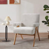 Modern Armchair Sofa Lounge Accent Linen Fabric Wood Frame Comfy Reading Chair