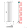 Vertical Radiator Flat Panel Tall Upright Rad 1800 Anthracite White Black Double