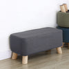 Small Linen Fabric Padded Footstool Footrest Pouffe Wooden Leg StoolHall Chair