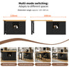 360° SWIVELLING DINING & BAR TABLE KITCHEN ISLAND WITH STORAGE CABINET WINE RACK