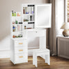 Dressing Table With Drawers Mirror Stool Set Makeup Desk Vanity Table Bedroom UK