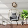 Egg Chair with Cushion, Headrest, Grey, Refurbished