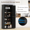 4 Door Kitchen Pantry 184cm Tall Buffet Cabinet Modern Storage Cabinet Organizer