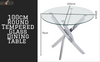 100cm Round Glass 4 Seater Dining Table and Chairs for Kitchen & Dining Room