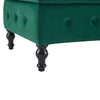 Upholstered Chaise Lounge Indoor Lounge Sofa with Right Armrest & Storage, Green