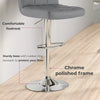 2x Chrome & Height Adjust Swivel Faux Leather Kitchen Breakfast Bar Stool