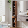 Slim Bathroom Tall Cabinet Floor Storage Cabinet Organizer-Coffee
