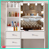 Modern Vanity Dressing Table Makeup Desk with LED Light Mirror Stool Drawer Set