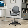 Ergonomic Drafting Chair Tall Office Stand Desk Chair with Foot Ring, Arm, Wheel