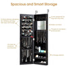 Mirrored Jewelry Cabinet Wall Mounted Hanging Jewelry Armoire Black