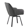 2xSwivel Dining Chairs Faux Leather Padded Seat Dining Room Kitchen Grey