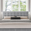 Upholstered Ottoman Bed with Hydraulic Storage Spliced Bed Frame w/ 2 Single Bed