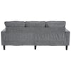 3 Seater Sofa with Footstool, L shape Corner Sofa Upholstered Sofa Couch, Grey