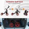 4-wheel Golf Trolley Push and Pull Golf Trolley with Scoreboard Bag-Red