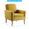 Modern Armchair Sofa Lounge Accent Linen Fabric Chair with Wood Legs Comfy Seat
