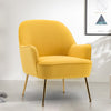 Armchair Accent Tub Chair Yellow Velvet Sofa Metal Legs Living Bedroom Furniture
