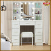 Dressing Table Stool Set With 7 Drawers Mirror Makeup Desk Vanity Table Bedroom