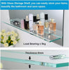 Frameless Bathroom Mirror with Glass Shelf Large Hanging Wall Rectangle Vanity
