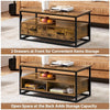 Coffee Table w/Storge Drawers & Shelves Retro Centre Table for Living Room Brown