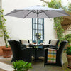2.7M Round Garden Parasol Umbrella Patio Sun Shade Aluminium Crank Adjustable