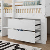 Kids Children's Bed Cabin Bed Mid Sleeper with Drawers Storage Bed Frame White