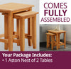 Nest of Tables, 2 Small Oak Wooden Nesting Tables, Side Coffee Table