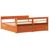 Bed Frame without Mattress Wax Brown Super King Solid Wood Pine