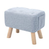Small Pouf Pouffe Seat Footstool Fabric Linen Sofa Footrest w/ Storage Pocket