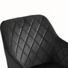 Set of 2 Kitchen Dining Chairs Grey Diamond Velvet Padded Armchairs Metal Leg