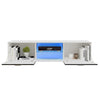 Modern High Gloss 2 Door TV Stand Unit Cabinet Entertainment Lowboard LED Light