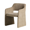 Nevada Dining Chair Beige Mocha Fully Upholstered Block Curved Frame