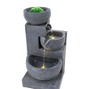 3 Cascading Bowl Stone Fountain Garden Water Features Outdoor Decor Solar Light
