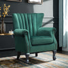 Emerald Green Padded Velvet Armchair Queen Anne Sofa Tub Chair Shell Back Rivet