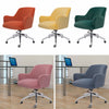 Velvet Upholstered Office Chair Wheeled Adjustable Swivel Computer Desk Armchair