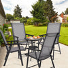 4 Pcs Garden Folding Chairs with Ergonomic Armrests-Grey